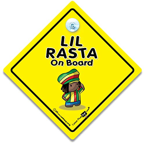 iwantthatsign.com Poco Rasta, Lil Rasta A Bordo Señal De Coche, bebé, Bebé Bordo, Pegatina, Parachoques, Reggae Rastafari