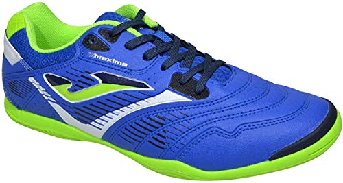 Joma Maxima - Zapatilla de fútbol para interior, Azul (Azul real/Verde Fluo), 42 EU