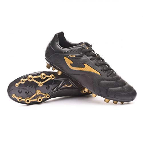 Joma N-10 AG, Bota de fútbol, Negro-Oro, Talla 8 US (41 EU)