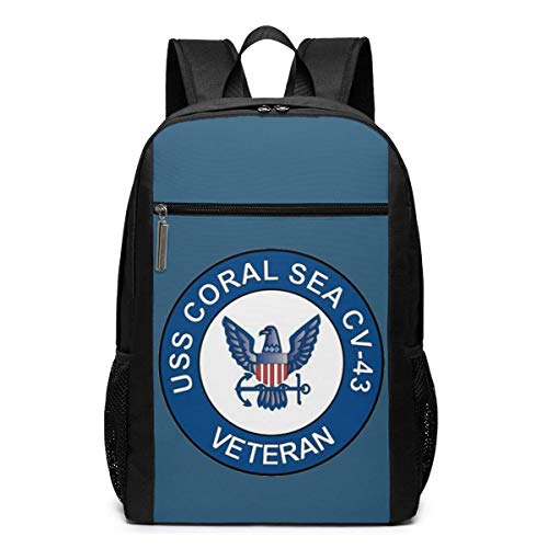 JUKIL USS Coral Sea Cv-43 Veteran Mochila Multifuncional Duradera de 17 Pulgadas