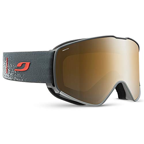 Julbo CYRIUS - Gafas de esquí con pantalla REACTIV fotocromática, polarizante para hombre, color gris/rojo, XL