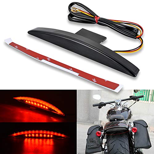 KATUR Motocicleta Guardabarros Trasero Tip 22 Rojo LED Freno Luz Trasera de Marcha para Harley Breakout EFI FXSB CVO 2013-2017 (Humo)