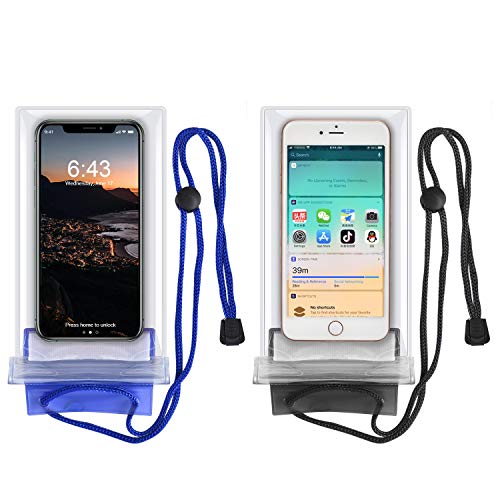 KEEHOM Funda Impermeable Universal 2 Unidades, Bolsa para Móvil Estanca a Prueba de Agua para iPhone 11/XS MAX/XR Samsung Galaxy Huawei P40 P30 Pro Xiaomi OnePlus y Otros Teléfonos hasta 7 Pulgadas