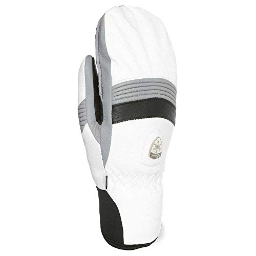 Level Guante Off Pista Cuero W Mitt Blanco Impermeable Calentamiento - Blanco, 7