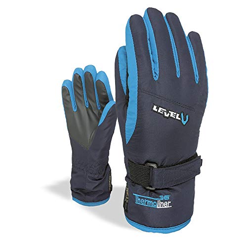 Level Junior Guantes de Invierno, Unisex niños, Azul, III