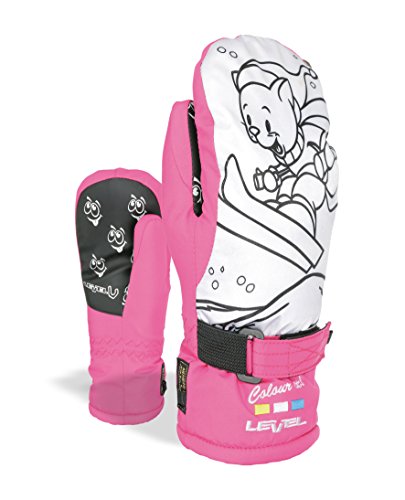 Level Niveles de niños Guantes Pop Art Jr Mitt, otoño/Invierno, Infantil, Color Fucsia, tamaño 6