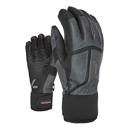 Level Off Piste - Guantes de Invierno de Piel para Hombre, Color Antracita, 8/M