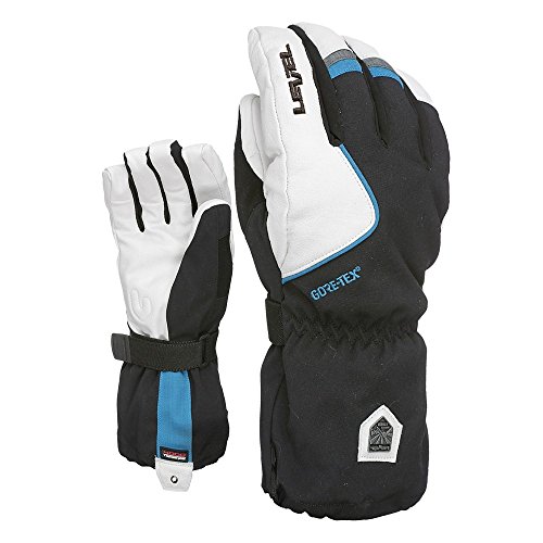 Level Unisex - Guantes de Invierno Heli GTX para Adultos, Color Blanco y Negro, tamaño 7,5/SM