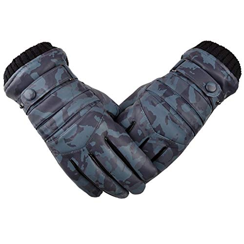 LIERSI Hombres Guantes Guantes De Esquí Impermeables Resistentes A La Sequía Y Calientes Guantes De Moto para El Ciclismo, Esquí, Motocicletas, Patinaje sobre Ruedas, Deportes Al Aire Libre,Azul