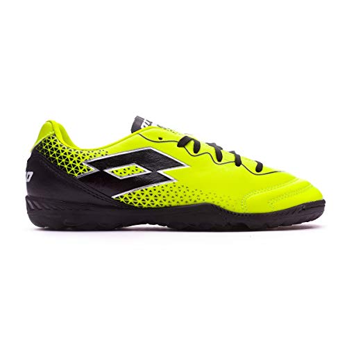 Lotto Spider 700 XV TF Jr, Zapatillas de fútbol Sala Unisex niño, Amarillo (YLW Saf/Blk 010), 28 EU