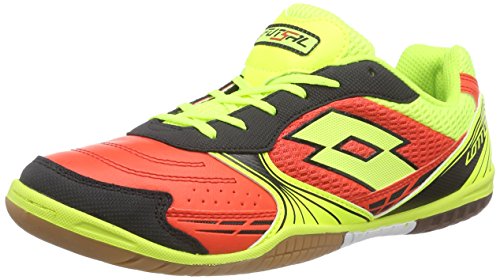 Lotto Tacto 500 ID, Zapatillas de fútbol Sala Hombre, Multicolor-Mehrfarbig (Red War/YLW SAF), 42.5 EU