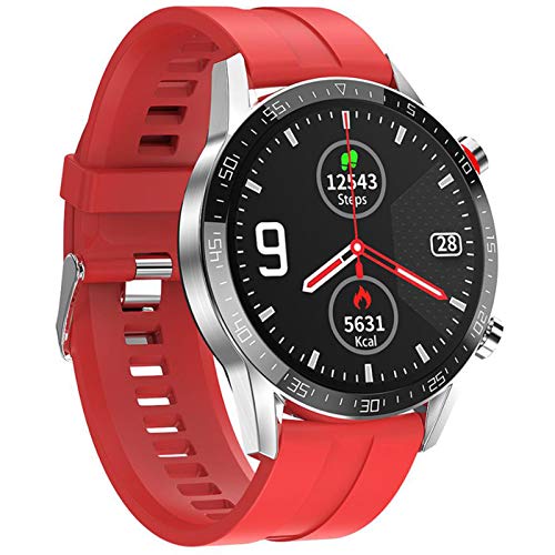 LTJX Smartwatch, Orologio Intelligente Impermeabile 1,3'' HD Schermo, Activity Tracker, con Cardiofrequenzimetro, Contapassi, Monitoraggio del Sonno, Orologio Sportivo da Uomo Donna,Rojo