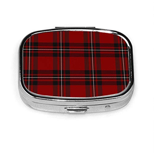 Mac Gregor Tartan Scottish Cage Plaid Personalizado Cuadrado Píldora Caja Decorativa Caja de Vitamina Contenedor Bolsillo O Cartera