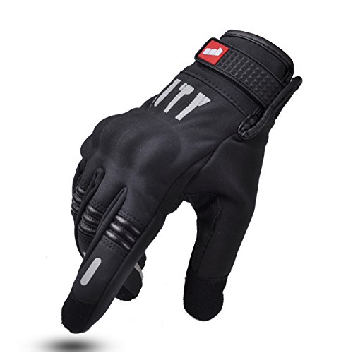 Madbike - Guantes para motocicletas para pantalla táctil, color palm without hole, tamaño Large