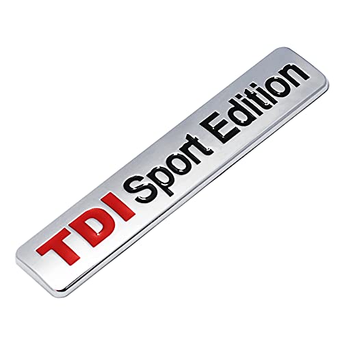 Metal Red TDI Sport Edition Logo Turbo Car Letra Pegatina Emblema Cromo Calcomanías de Insignia para Polo Golf CC TT