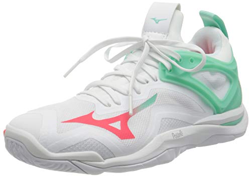 Mizuno Wave Mirage 3, Zapatilla de Balonmano Mujer, Blanco Fierycoral2 Iceg, 40 EU