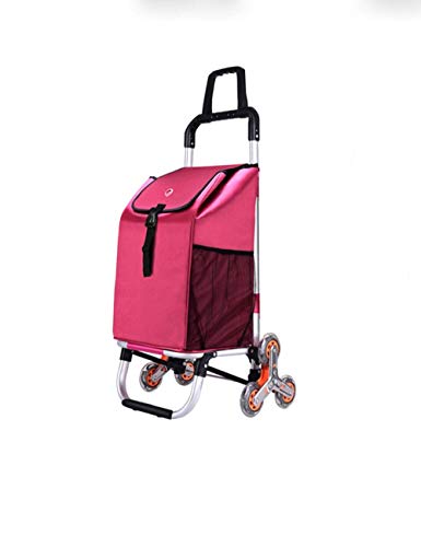 Mochila Plegable Trolley-GR Carro de la Compra de Aluminio Carro pequeño Remolque Carretilla Plegable de Acero Inoxidable portátil Escalada en el Suelo Rueda de rodamiento Carro De Compras Plegable