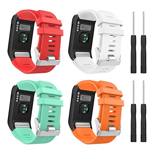 MoKo Correa para Garmin Vivoactive HR Reloj, [4 Pack] Deportiva Pulsera de Suave Silicona, Banda para Garmin Vivoactive HR Sports GPS Smart Watch con Herramienta para Instalación, Multi Color B