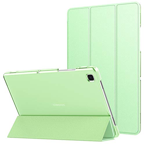 MoKo Funda Compatible con Samsung Galaxy Tab A7 10.4" 2020 SM-T500/T505/T507, Delgada Cubierta Estuche Inteligente con Soporte Plegable Función Auto Reposo/Estela Trasera Transparente, Verde