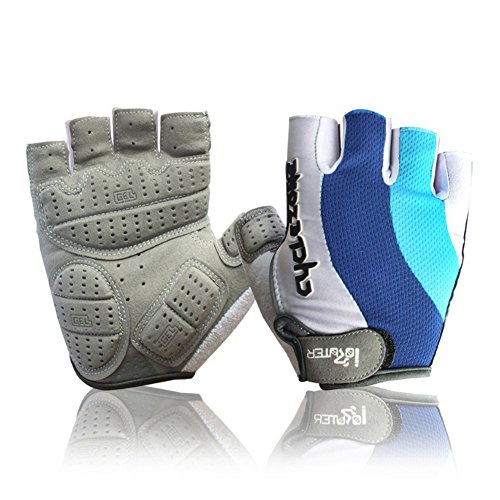 Mrsight - Guantes de ciclismo profesional para hombre, a prueba de golpes, antideslizantes, acolchados, para deportes al aire libre y en interiores, medio dedo, Hombre, large