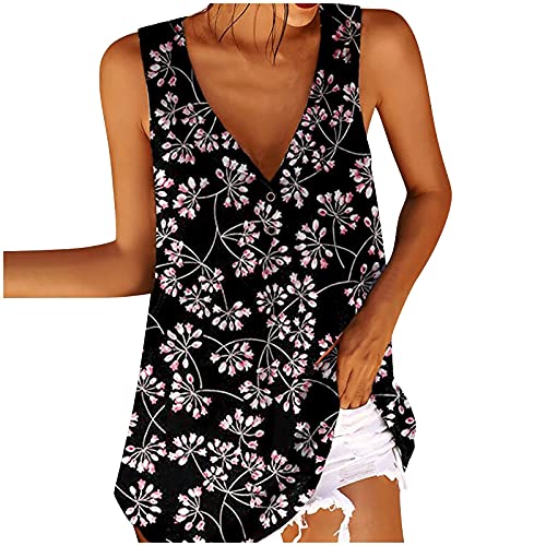 NAQUSHA Camisas sueltas con botones para mujer, blusa bohemia y floral, talla grande