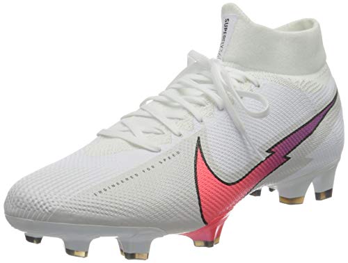 Nike Superfly 7 Pro FG, Zapatillas de ftbol Unisex Adulto, White Flash Crimson Photon Dust Hyper Jade Black, 40.5 EU