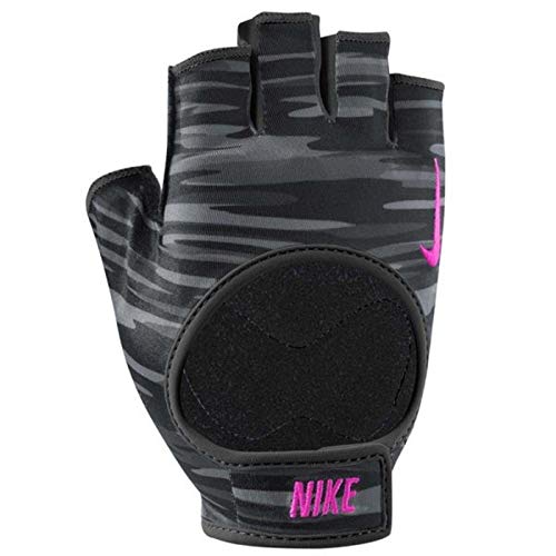 NIKE Women's fit Training Gloves Guantes, Mujer, Gris Antracita/Negro/Rosa, Small