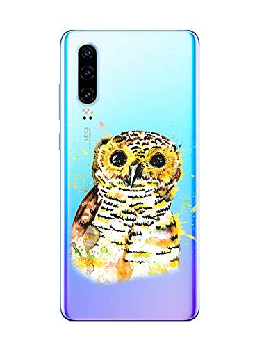 Oihxse Compatible con Huawei Honor V10 Lite/8X Funda Suave Gel TPU Silicona Cristal Transparente Carcasa Acuarela Animal Pintado Patrón Protectora Estuche Bumper Caso Case (B5)