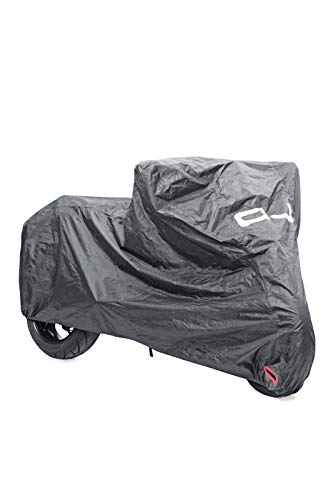 Oj JM1091 + Bike Cover WL Toalla para Moto de Tela Spalmato Impermeable con Costuras Termosaldate y Funda, Negro, Talla L