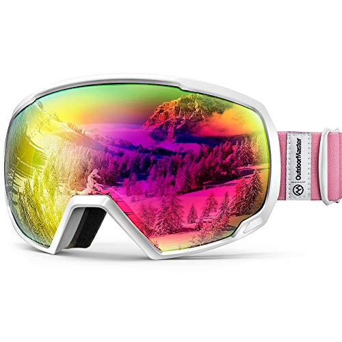 OutdoorMaster Gafas de Esquí OTG, Anti Niebla 100% Protección UV Máscara Gafas Esquí Snowboard, Desmontables Lentes Gafas Esqui de Esquiar para Hombre Mujer Adultos Juventud