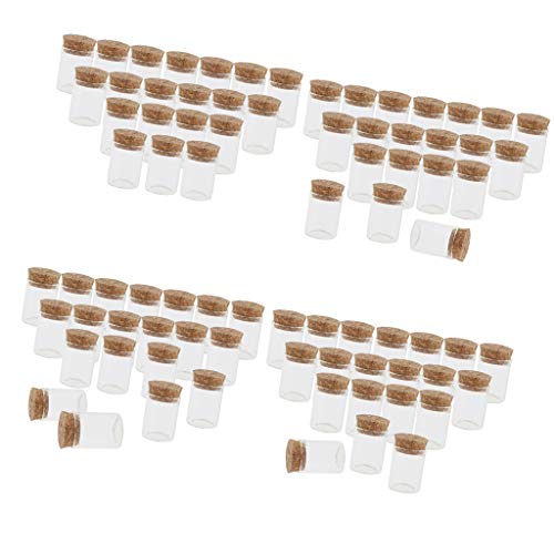 P Prettyia Mini Frascos de Muestra de Botellas de Vidrio de 10 Piezas de 10 Ml con Tapones de Corcho para Manualidades de Arte