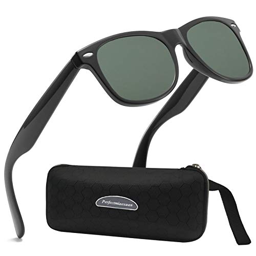 Perfectmiaoxuan Gafas de sol polarizadas Hombre Mujere Retro/Aire libre Deportes Golf Ciclismo Pesca Senderismo 100% protección UVA gafas unisex golf conducción Gafas gafas de sol (D/Dark green)