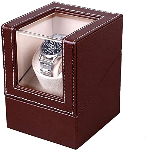 PLMOKN Caja de Relojes de la Mesa de bobinado automático, Cuero de la PU highGade 1 + 0 Coctelera eléctrica en la Cadena Caja de Reloj giratoria automática, Machine Watchinding Watch Bo