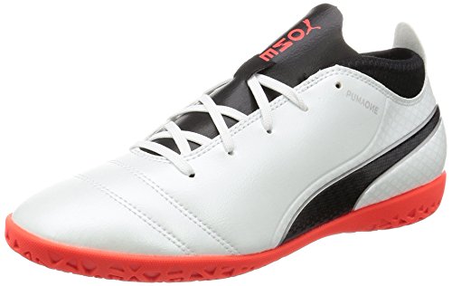 Puma One 17.4 IT Jr, Zapatillas de Fútbol Unisex Adulto, Blanco (White-Black-Fiery Coral), 39 EU