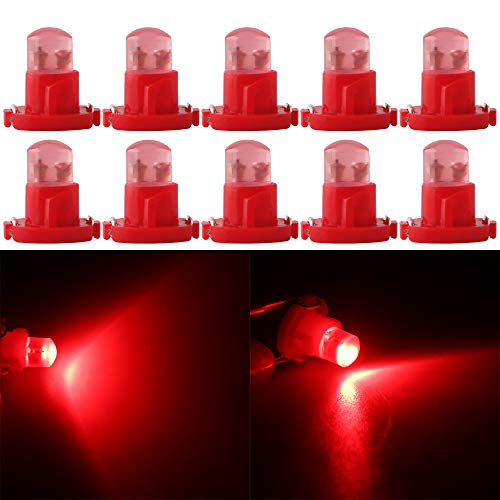 Qasim 10x T4.2 LED COB Bombillas Rojo 1SMD para Luz de Salpicadero de Coche Instrumento Velocímetro Panel DC12V