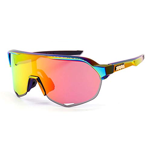 QWERDF Gafas de Sol Deportivas, Gafas Ciclistas para Hombres, Gafas de Sol Deportivas polarizadas, Lentes Intercambiables, Ciclismo, Escalada, Deportes, Conducir,H