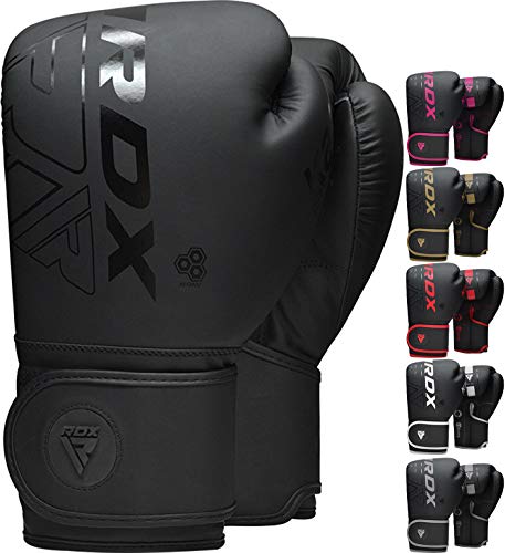 RDX Guantes de Boxeo para Entrenamiento y Muay Thai, Maya Hide Cuero Kara Mitones para Sparring, Kick Boxing, Boxing Gloves para Saco Boxeo, Artes Marciales Training