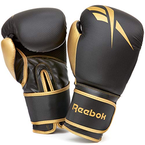 Reebok Guantes de Boxeo - Oro/Negro, 12 oz