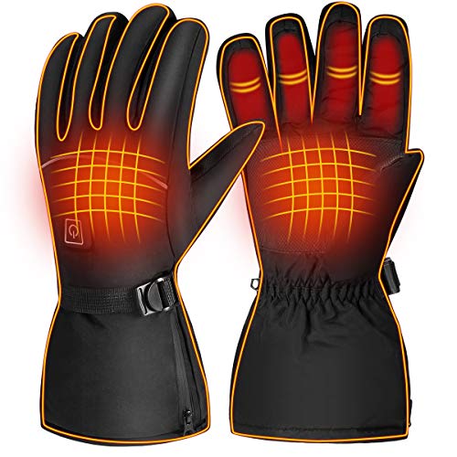 Rehomy Guantes Calefactables Guantes de Invierno Calentadores de Manos Eléctricos con Batería con 3 Niveles de Temperatura para Esquiar Escalada Senderismo Ciclismo Snowboard