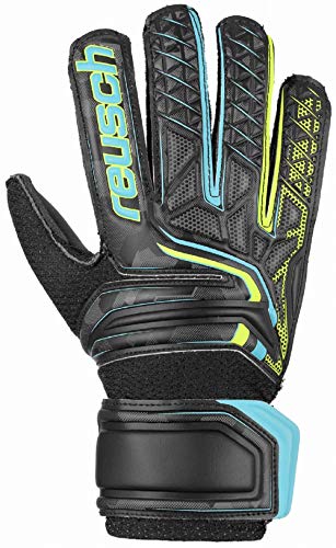 Reusch Attrakt SD Open Cuff Junior Guantes de Portero, Infantil, Negro/Amarillo/Negro, 4