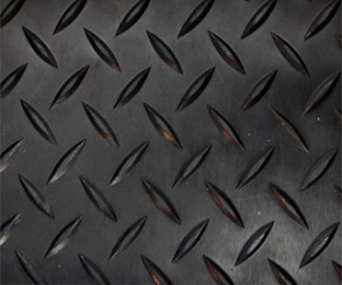 Revestimiento de Caucho Antideslizante| Suelo de Goma PVC Negro 1.2mm Diseño Estrias (100_x_100 CM)