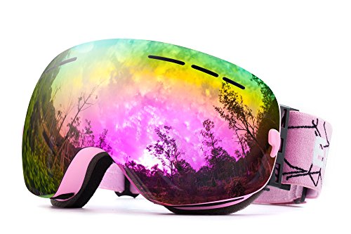 REVO Esquí Gafas Protección 100% UV Anti-Fog Gafas Snowboard Gafas Hombres Mujeres & Juventud Profesional Esquí Espejo, Multicolor - by EnergeticSkyTM