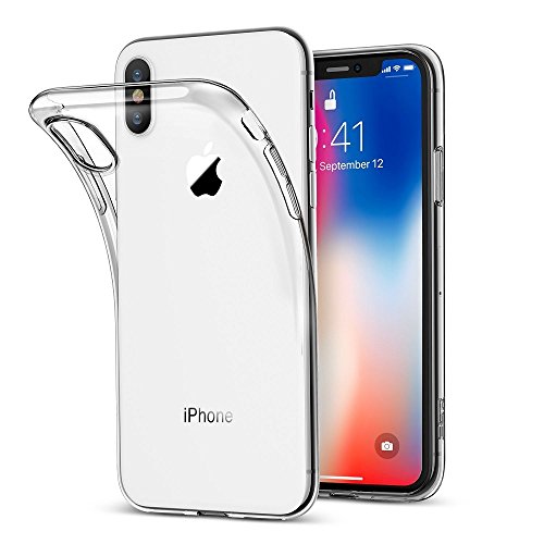 REY Funda Carcasa Gel Transparente para iPhone X - iPhone XS, Ultra Fina 0,33mm, Silicona TPU de Alta Resistencia y Flexibilidad