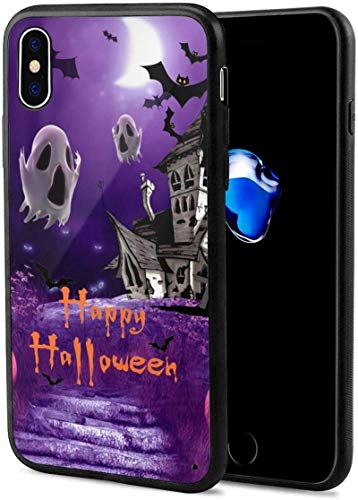 Romance-and-Beauty Estuche Halloween Ghost para iPhone X, Ultra Delgado, Delgado, Brillante, Suave, de Goma, Gel, para teléfono, Compatible con iPhone X