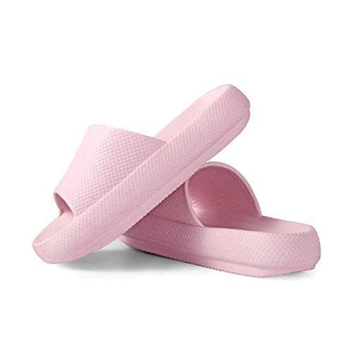 Sandalias Antideslizantes engrosadas de Secado rápido Universal Zapatillas de casa de Suela Gruesa Calzado de baño Sandalias de Playa de Verano Zapatillas-Rosa, 40-41