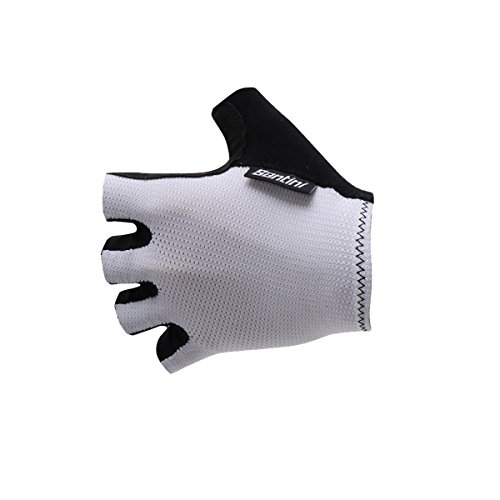 Santini Brisk Short Finger Guantes, Hombre, Blanco, M