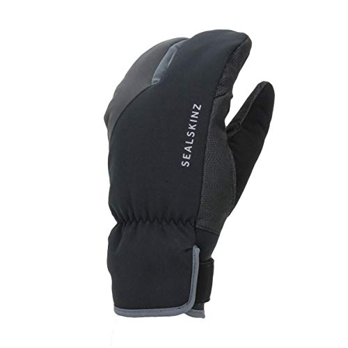 SEALSKINZ - Guantes de Ciclismo para Hombre (Impermeables), Hombre, Color Negro/Gris, tamaño Small