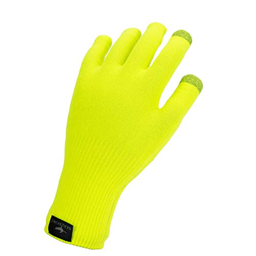 SEALSKINZ Guantes de Punto Impermeables, Large Ultra Grip, Unisex-Adult, Amarillo fluore