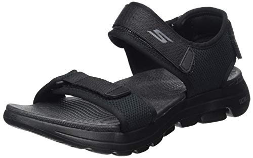 Skechers Go Walk 5 Sandalen, Zapatillas Hombre, Negro Negro Negro Borde Sintético BBK, 46 EU