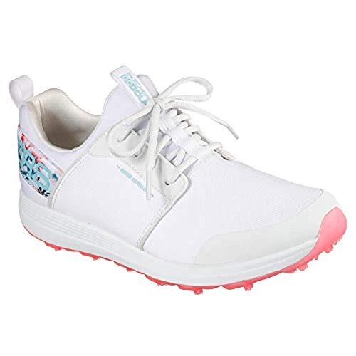 Skechers Women's Max Golf Shoe, White/Multi Sport, 38.5 EU